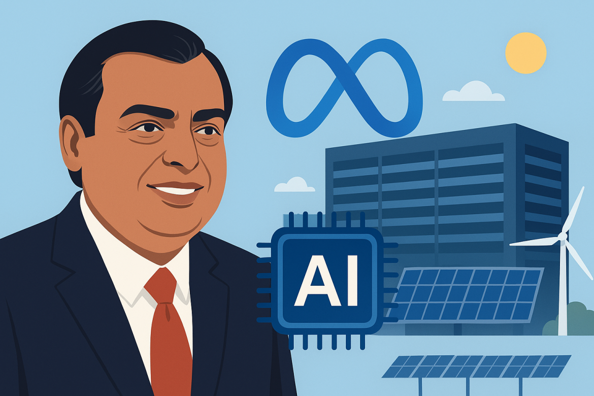 Shares of Reliance Industries Ltd (RIL) rose more than 2% on October 27 after it was revealed that Meta Platforms Inc.’s Facebook Overseas will hold a 30% stake in Mukesh Ambani-led RIL’s artificial intelligence venture.The announcement marks a significant collaboration between India’s largest conglomerate and one of Silicon Valley’s biggest technology firms.According to the company’s exchange filing, Reliance Intelligence, a unit of RIL, has invested ₹2 crore as the initial subscription for 2 million equity shares of ₹10 each in its subsidiary, Reliance Intelligence Enterprises Ltd (REIL).The entity will later become the joint venture vehicle with Facebook Overseas under an amended agreement.Both companies have committed a total initial investment of ₹855 crore (approximately $100 million), with Reliance Intelligence holding a 70% stake and Facebook Overseas owning the remaining 30%.Partnership to power India’s AI-driven digital growthBrokerage firm Investec described the collaboration as a “major step in India’s AI-driven digital growth.”The joint venture combines Reliance’s vast digital and infrastructure assets with Meta’s expertise in artificial intelligence, aiming to deliver affordable, secure, and scalable AI services in India.“This is a strategic collaboration that positions India at the forefront of applied AI,” Investec noted, adding that the companies’ complementary strengths could create a powerful ecosystem for AI development and deployment.The announcement also reinforces Reliance’s broader ambition to transform itself from an energy giant into a diversified technology and digital powerhouse.How Reliance’s AI business could be valued at around $30 bn by 2027Morgan Stanley analysts estimate that Reliance could deploy between $12 billion and $15 billion toward building AI infrastructure, including a 1-gigawatt data center — one of the largest in Asia.About 25% of the capacity will be underwritten by Reliance itself, with the remaining expected to be leased out as “Datacenter as a Service” to hyperscalers and AI model providers.“We estimate an ROCE of approximately 11% on these initial investments, based on recent token prices from LLM providers,” said Mayank Maheshwari at Morgan Stanley.The firm projects annual revenues of $1.5–1.6 million per megawatt for Reliance’s data center services.According to Morgan Stanley, the valuation case for the AI vertical is compelling.“We believe it could be valued at a minimum of 2x P/B, if not higher, considering the valuations of global peers such as GDS in Asia (US players like CoreWeave and Equinix trading at even richer multiples),” Morgan Stanley noted.On this basis, experts project that Reliance’s AI business could be valued at around $30 billion by 2027.Integrating AI with clean energy and telecom expansionReliance’s strategy rests on two interconnected tracks: expanding its AI data center capacity and leveraging its clean energy ecosystem to power these facilities sustainably.The company plans to use its initial 100-megawatt generative AI data center capacity to serve enterprise demand while scaling toward 1 gigawatt over two years through the Meta partnership and alliances with Google and Microsoft Azure.At the same time, Reliance is positioning its renewable energy division as a key supplier to its AI operations.Morgan Stanley estimates that RIL will underwrite over 20 gigawatts of internal power demand to support 100 gigawatts of solar panel capacity and 30–40 gigawatt-hours of battery storage — turning the data center energy requirement into a captive market for its green energy vertical.Market confidence and valuation outlookThe market response has been positive, with RIL shares rising after the announcement.Data compiled by LSEG shows that 34 analysts currently rate Reliance as a “buy,” with a median price target of ₹1,680.Whether Reliance’s AI venture achieves a $30 billion valuation will depend on execution and how successfully it captures India’s emerging AI infrastructure opportunity.For now, investors appear optimistic that the company’s combination of deep capital access, energy infrastructure, and digital reach will help it establish a dominant position in the country’s AI ecosystem.The post <a href="https://invezz.com/news/2025/10/27/reliance-meta-ai-jv-what-it-means-for-indias-ai-play-and-conglomerates-future/">Reliance-Meta AI JV: what it means for India’s AI play and conglomerate’s future</a> appeared first on <a href="https://invezz.com/">Invezz</a>